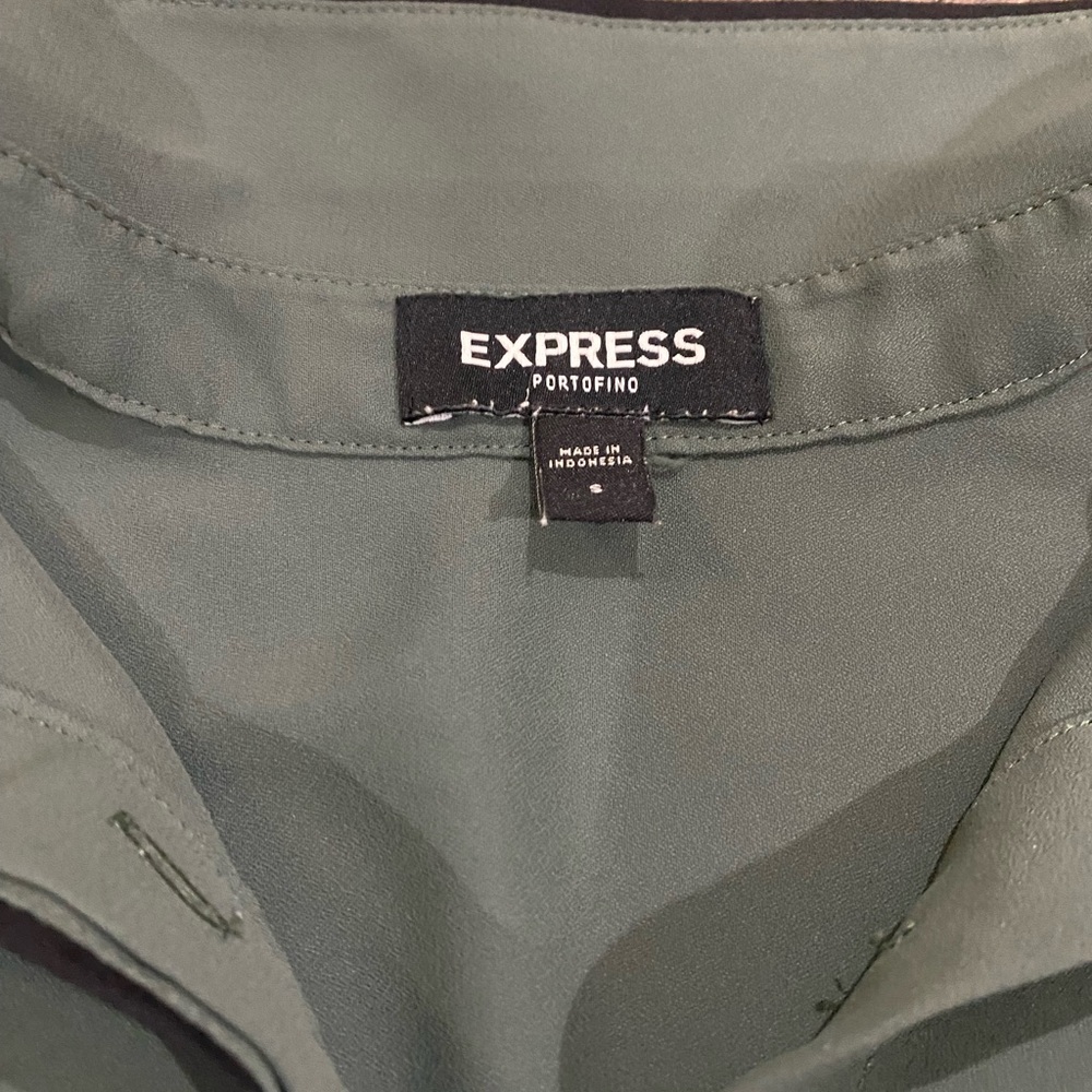 Green Express Button Up Blouse - image 2